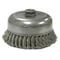 Weiler 6" Double Row Knot Wire Cup Brush .023" Steel Fill 5/8"-11 UNC Nut 12556 - alternate 1
